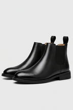 Yorick | Black Suede Leather Chelsea Ankle Boots Smart Casual — Leather Black