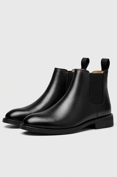 Yorick | Black Suede Leather Chelsea Ankle Boots Smart Casual — Leather Black