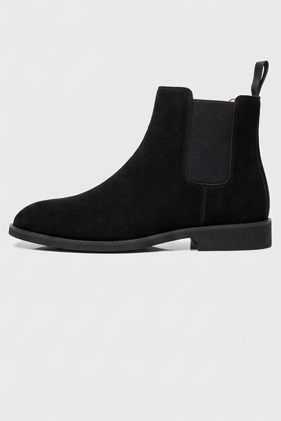 Yorick | Black Suede Leather Chelsea Ankle Boots Smart Casual