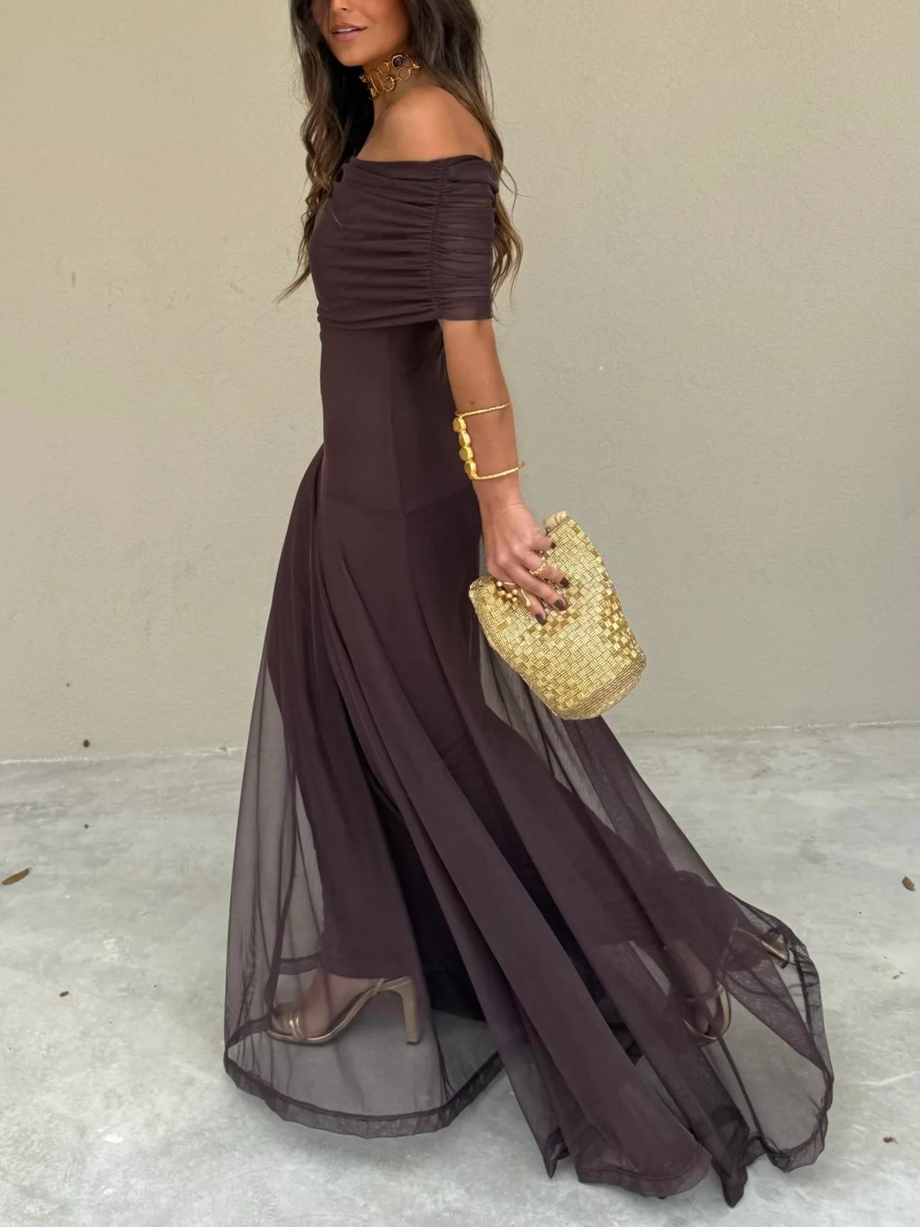 Giselle | Off-Shoulder Evening Garden Party Maxi Dress