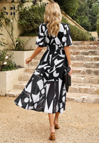 Manon | Floral Puff Sleeve V-Neck Mini Dress