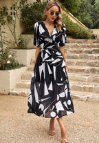 Manon | Floral Puff Sleeve V-Neck Mini Dress
