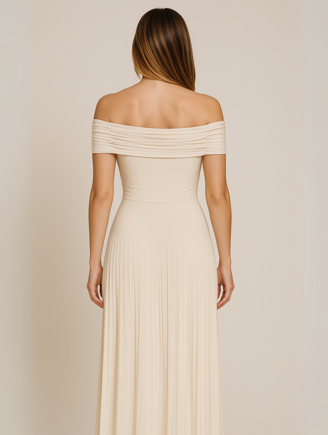 Manon | Cold-Shoulder Pleated Wedding Guest Maxi Dress