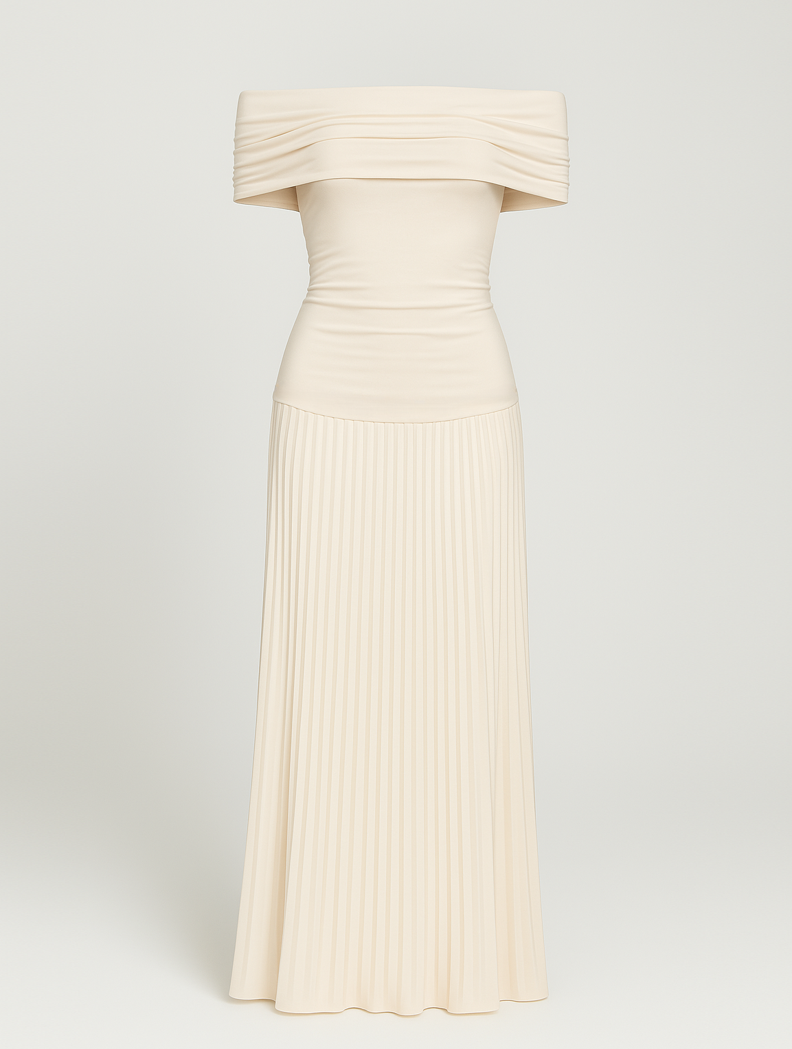 Manon | Cold-Shoulder Pleated Wedding Guest Maxi Dress