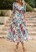 Manon | Floral Puff Sleeve V-Neck Mini Dress