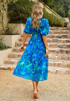 Manon | Floral Puff Sleeve V-Neck Mini Dress