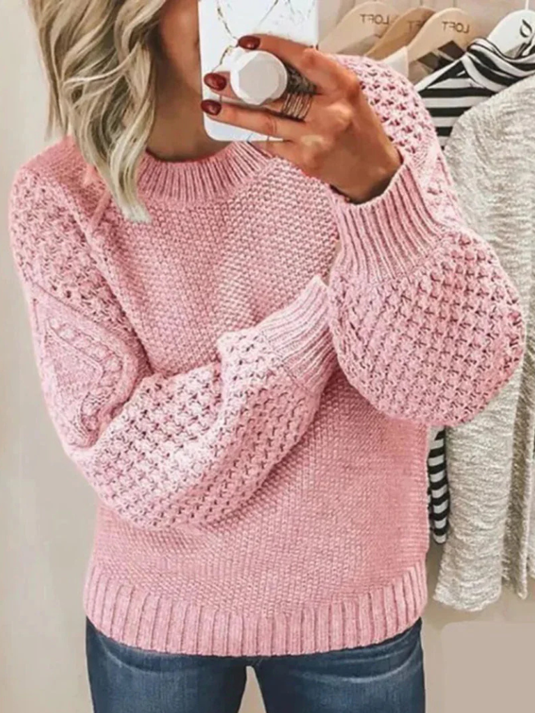 Elodie | Mesh Sweater In Soft Tones For Everyday Elegance