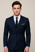 Forrest | Men's 3-Piece Suit Navy Black Grey Slim Fit Formal