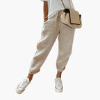 Noemie | Womens Relaxed Drawstring Summer Linen Trousers