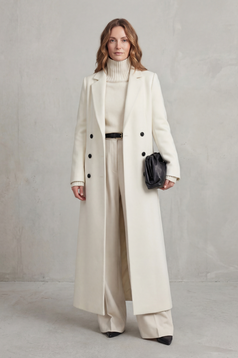 Agathe | Longline Pink Camel Wool Coat For Women