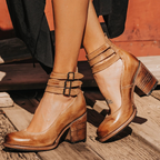 Edith | Blue Strappy Heels Vintage Ankle Strap Party Sandals