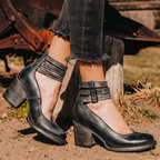 Edith | Blue Strappy Heels Vintage Ankle Strap Party Sandals