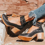 Edith | Blue Strappy Heels Vintage Ankle Strap Party Sandals