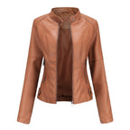 Constance | Faux Leather Biker Jacket Fur Collar Motorcycle