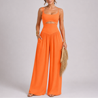 Apolline | Casual Wide Leg Jumpsuit With Tie-Back Detail