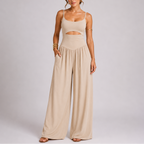 Apolline | Casual Wide Leg Jumpsuit With Tie-Back Detail
