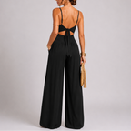 Apolline | Casual Wide Leg Jumpsuit With Tie-Back Detail