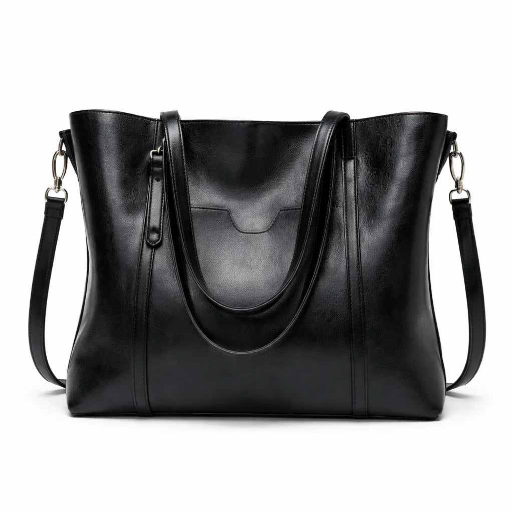 Mirabelle | Genuine Leather Tote Bag With Crossbody Strap