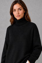Pascale | High Neck Turtleneck Knit Jumper Sweater V Relaxed