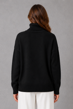 Pascale | High Neck Turtleneck Knit Jumper Sweater V Relaxed