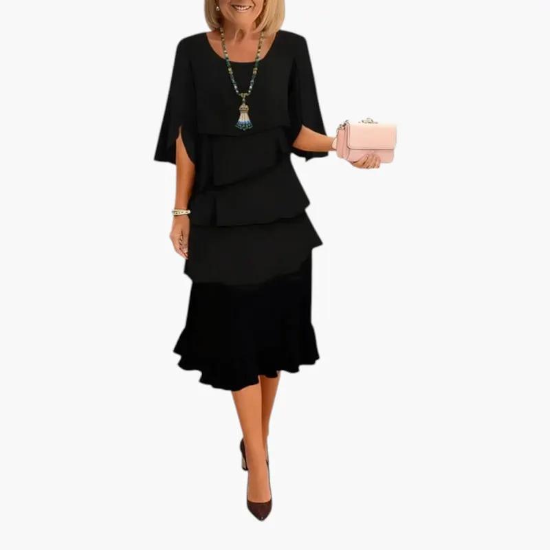 Ophelia | Long Sleeve Ruffle Wedding Guest Midi Dress