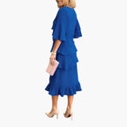 Ophelia | Long Sleeve Ruffle Wedding Guest Midi Dress