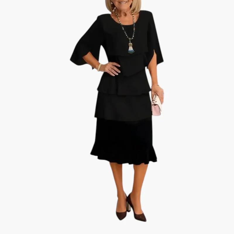 Ophelia | Long Sleeve Ruffle Wedding Guest Midi Dress