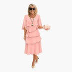 Ophelia | Long Sleeve Ruffle Wedding Guest Midi Dress