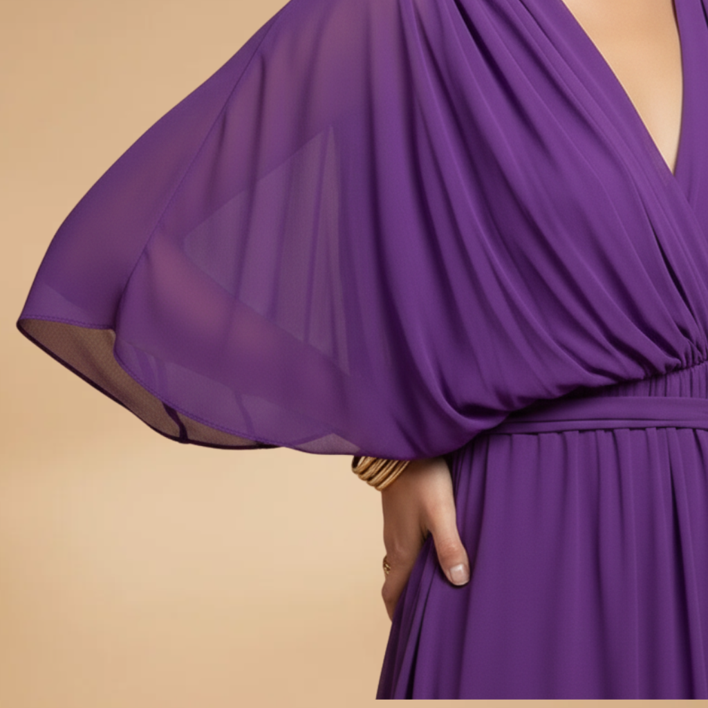 Cordelia | Chiffon V-Neck Summer Wedding Guest Dress
