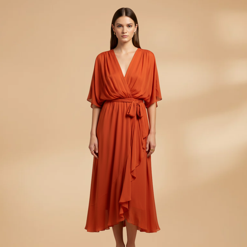 Cordelia | Chiffon V-Neck Summer Wedding Guest Dress