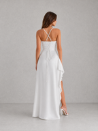 Francesca | Plus Size Evening Dresses Draped Satin Maxi Gown