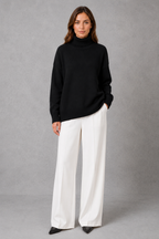 Pascale | High Neck Turtleneck Knit Jumper Sweater V Relaxed