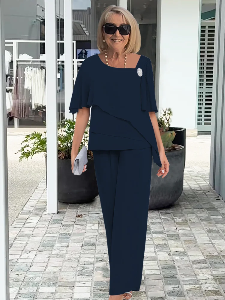 Xanthe | Elegant Navy Two-Piece Office Attire For Women