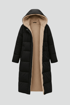 Capucine | Long Black Puffer Longline Coat Winter Commute