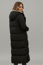 Capucine | Long Black Puffer Longline Coat Winter Commute