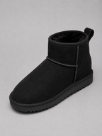 Iliana | Black Suede Leather Ankle Winter Boots — Black