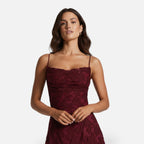 Octavia | Ruched Spaghetti Strap A-Line Maxi Dress