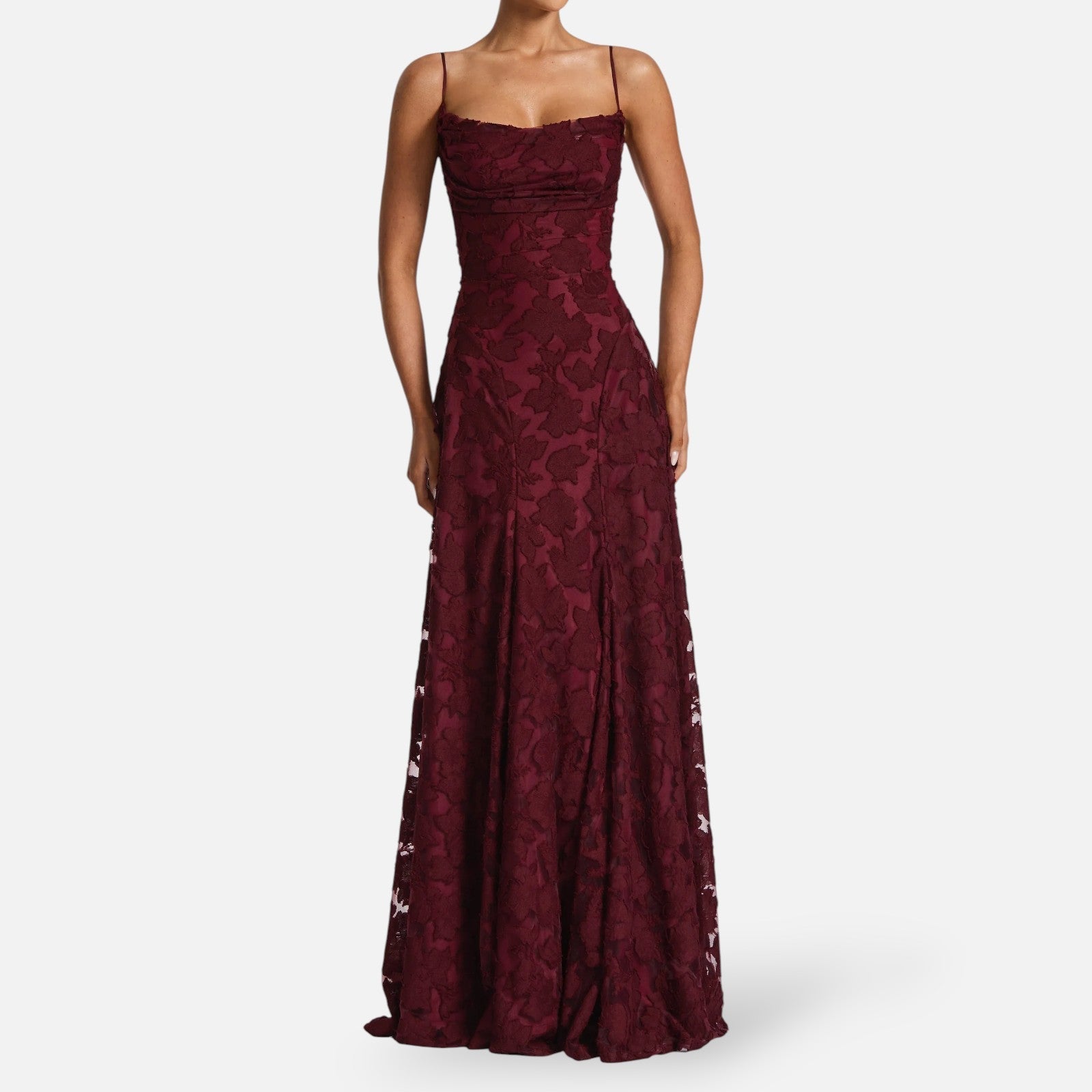 Octavia | Ruched Spaghetti Strap A-Line Maxi Dress
