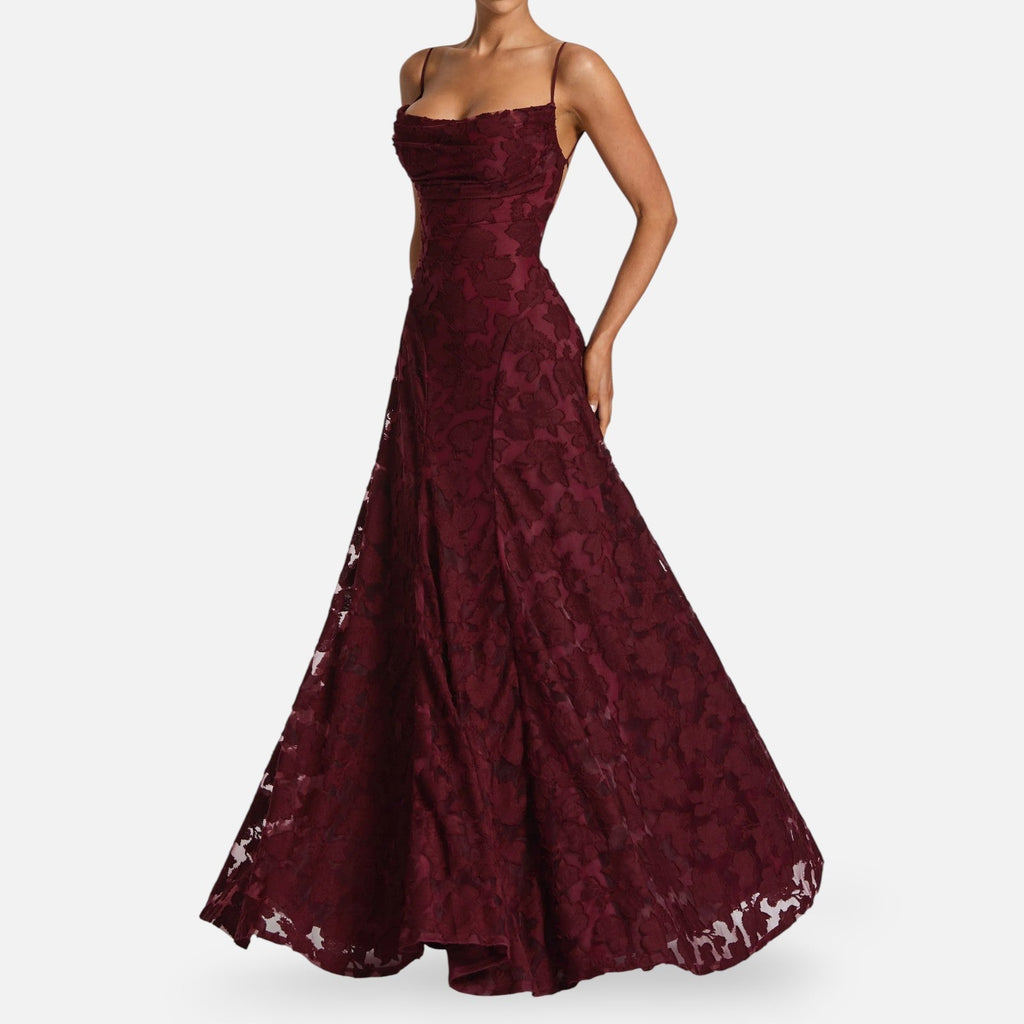 Octavia | Ruched Spaghetti Strap A-Line Maxi Dress