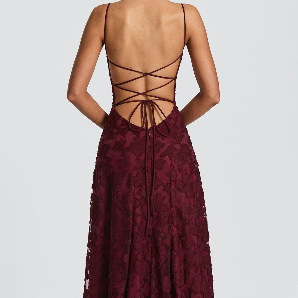 Octavia | Ruched Spaghetti Strap A-Line Maxi Dress
