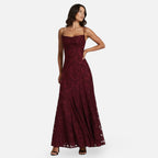 Octavia | Ruched Spaghetti Strap A-Line Maxi Dress