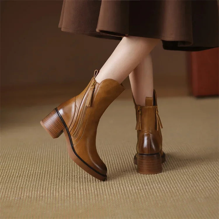 Hermione | Women's Heeled Leather Ankle Boots for Everyday Wear