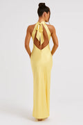 Sabine | Halter Neck Maxi Dress With Side Slit Evening Wear