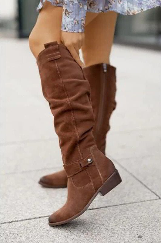 Maelys | Women's Suede Knee-High Slouch Boots