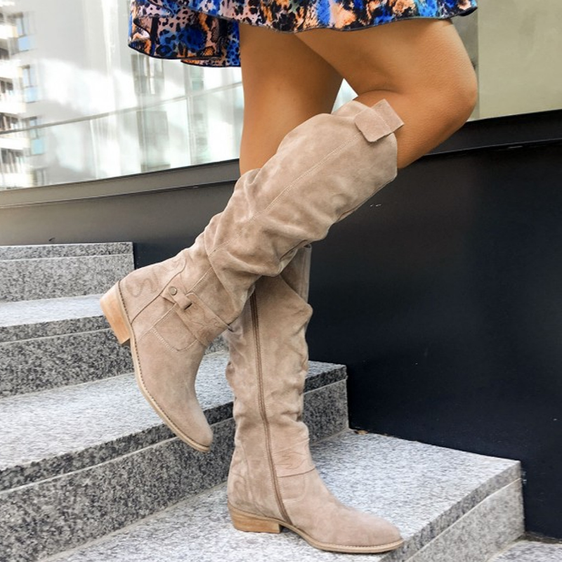 Maelys | Women's Suede Knee-High Slouch Boots