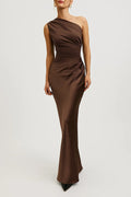 Genevieve | One-Shoulder Draped Maxi Dress For Evening Events