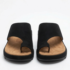 Lucinda | Toe Ring Slide Sandal in Gold Silver Black Yellow