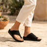 Lucinda | Toe Ring Slide Sandal in Gold Silver Black Yellow