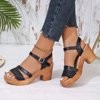 Ingrid | Woven Ankle Strap Platform Sandals