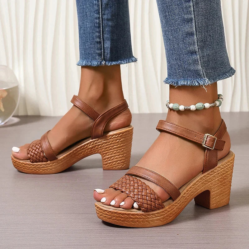 Ingrid | Woven Ankle Strap Platform Sandals